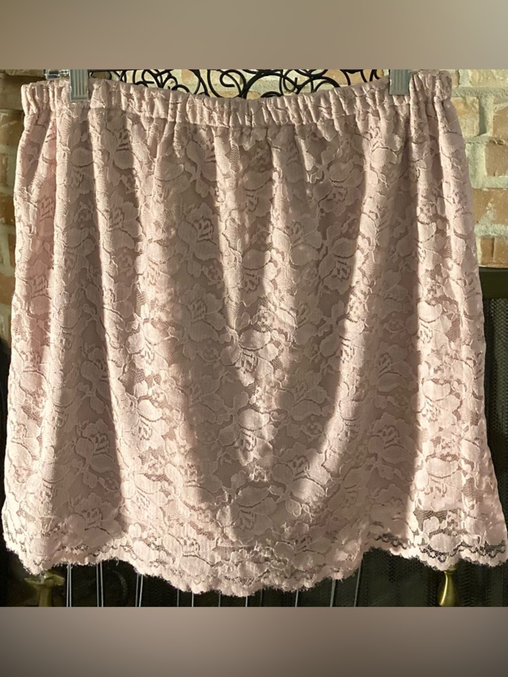 Xhilaration Blush Pink Lace-Trim Skirt